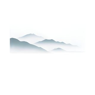 远处的山峰云雾缭绕水墨风格png免抠