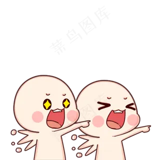 卡通可爱大喊惊喜表情