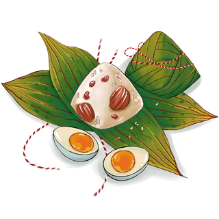 端午节粽子咸鸭蛋无底托免扣元素