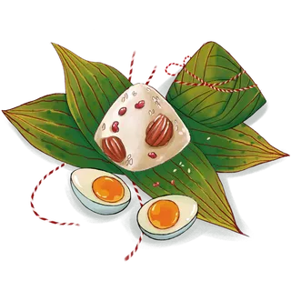 端午节粽子咸鸭蛋无底托免扣元素