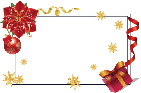 圣诞节新年快乐礼物彩带装饰边框免扣元素