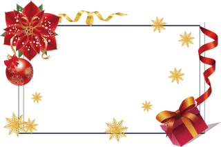 圣诞节新年快乐礼物彩带装饰边框免扣元素