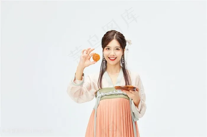 拿月饼美女海报