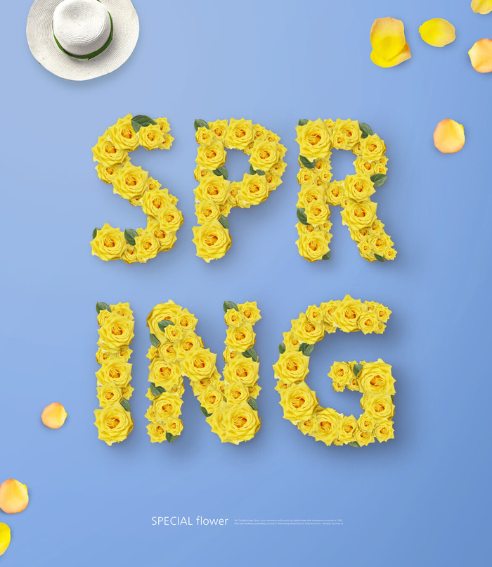 韩式花卉节日背景