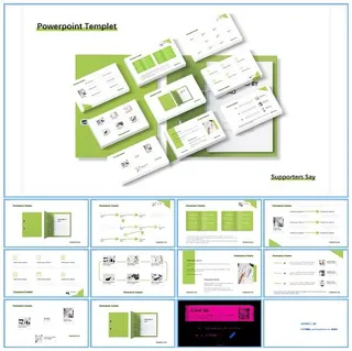简约清爽白绿色课程报告主题ppt模板