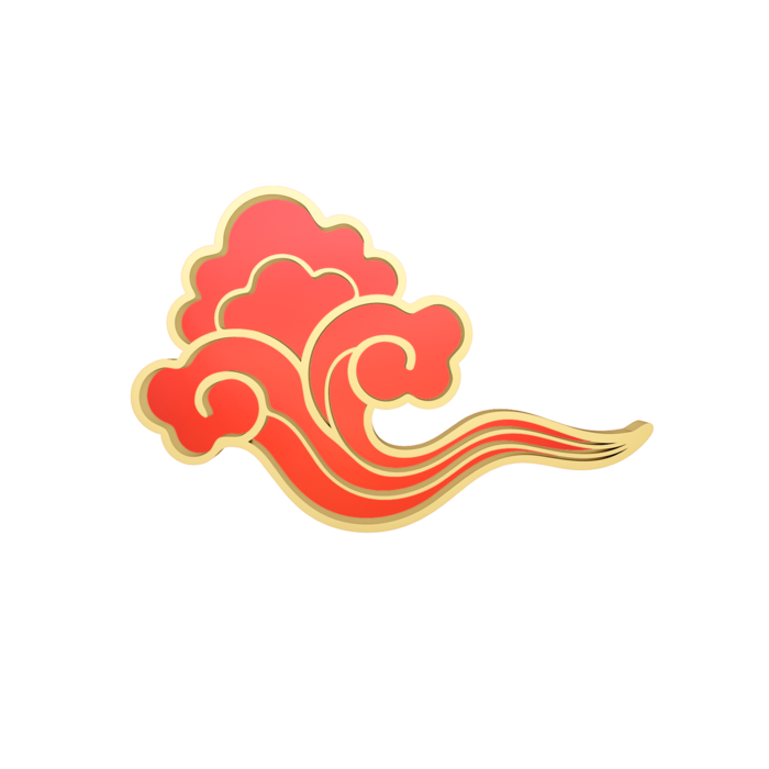 大气中国风祥云国潮风金边立体云朵剪纸创意装饰元素PNG免抠素材