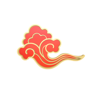 大气中国风祥云国潮风金边立体云朵剪纸创意装饰元素PNG免抠素材