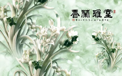 雕塑兰花高清背景