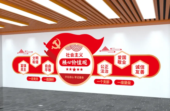 党建文化墙*核心价值观文化墙eps,ai矢量模版下载