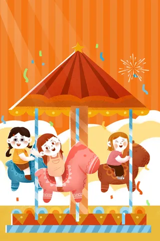 儿童游乐园插画