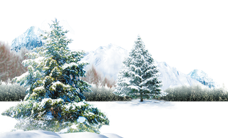 松树卡通雪景