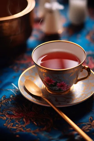 红茶茶文化精美茶具摄影图