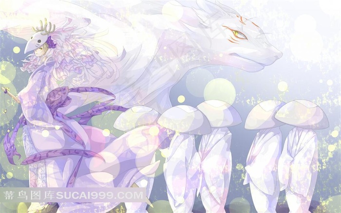 唯美的美少女插画素材