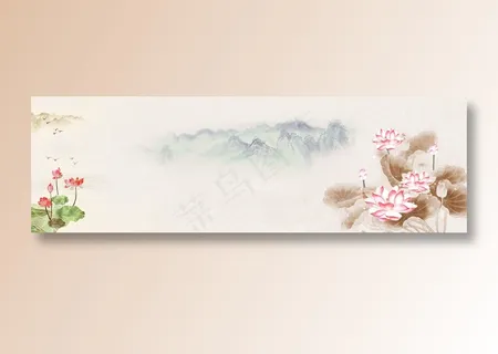 中国风水墨banner海报背景