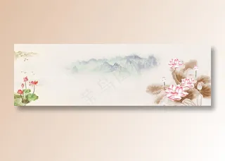 中国风水墨banner海报背景