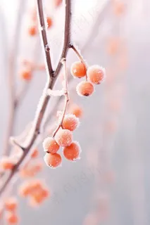 清爽冰霜果实橙色背景 清爽冰霜果实橙色背景