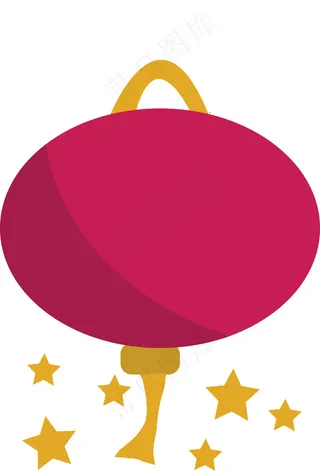 中国风 手绘 卡通元素 传统 复古红 灯笼装饰 PNG 免抠 