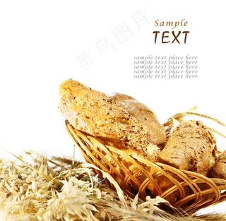 在置物篮里的面包图片