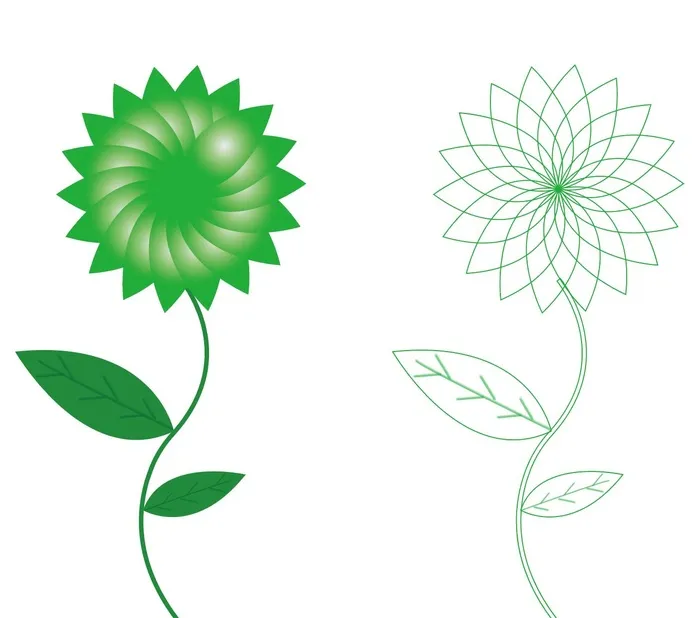 绿色花朵素材ai矢量模版下载