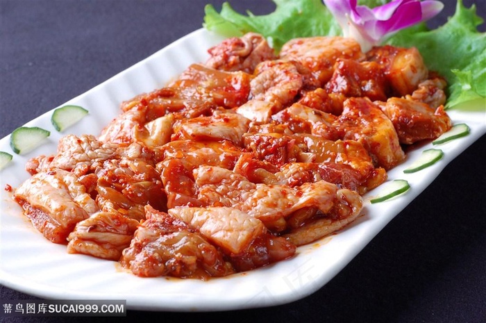 烤肉烤鸡肉的美食图片