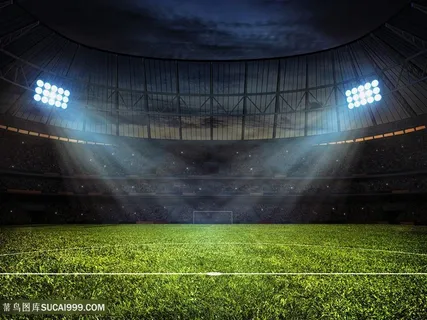 灯光下的足球场地