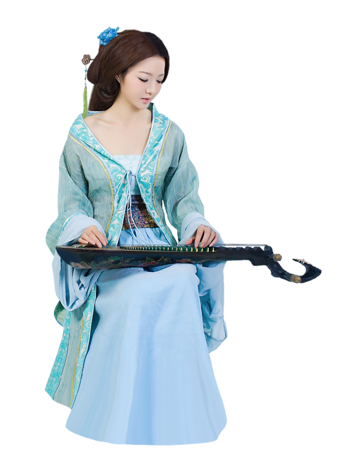 04 (13)免抠元素 免抠摄影 美女 人物 服装 古风 演奏
