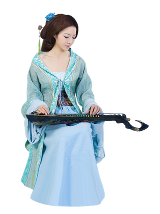 04 (13)免抠元素 免抠摄影 美女 人物 服装 古风 演奏