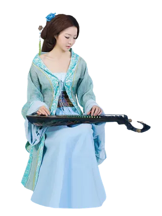 04 (13)免抠元素 免抠摄影 美女 人物 服装 古风 演奏