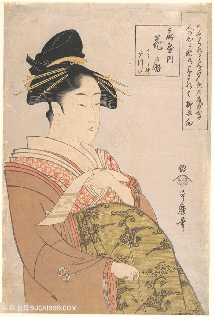 喜多川歌磨唯美手绘日系美女插画