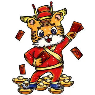 可爱虎年形象卡通新春