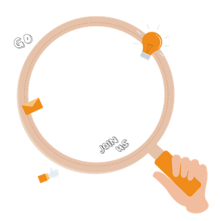 放大镜创意招聘边框