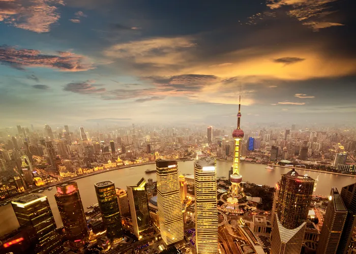 夜晚璀璨城市大城市夜景高端高楼