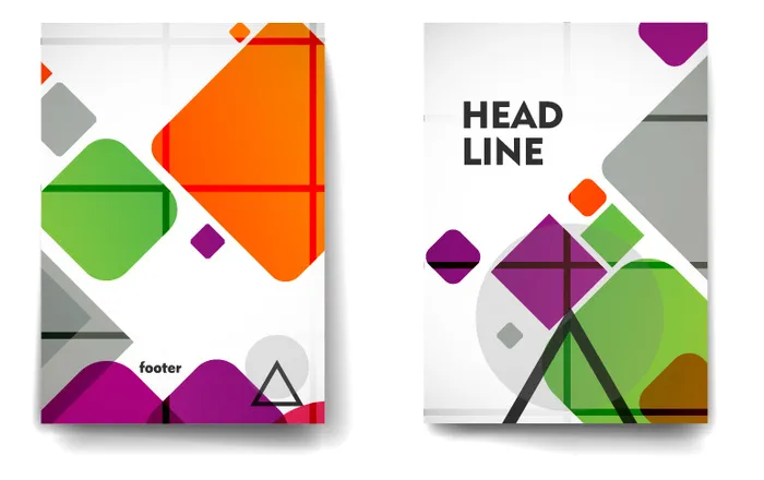 抽象矢量彩色时尚年度宣传册设计ai矢量模版下载