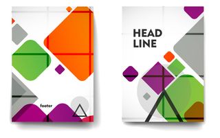 抽象矢量彩色时尚年度宣传册设计