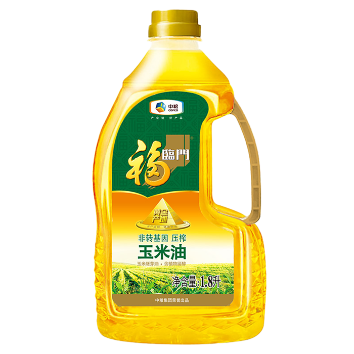 中粮福临门玉米油1.8升超市商品白底图免抠实物摄影png格式图片透明底