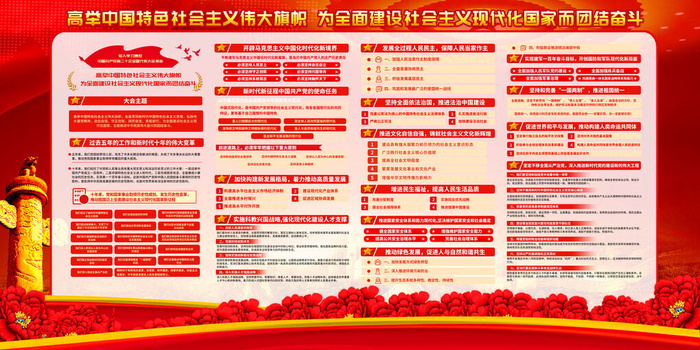 1高举中国特色*伟大旗帜psd模版下载
