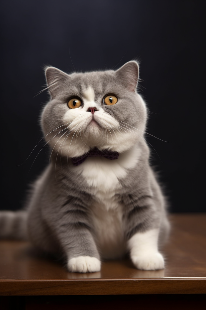 一只可爱的猫咪坐着桌子上摄影图(2688x4032)