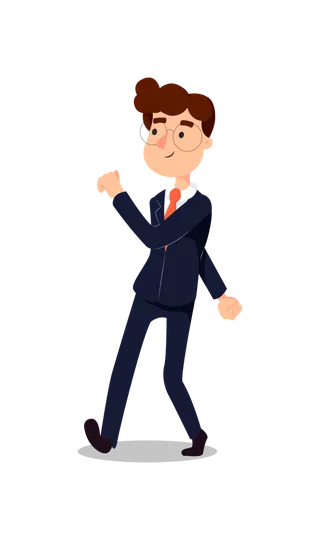 商务人士 开心的走跳着