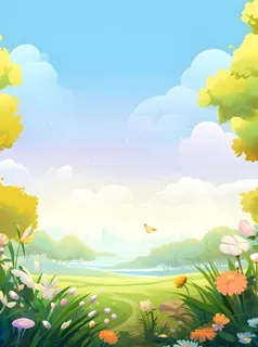 绿色清新户外草地背景