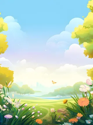 绿色清新户外草地背景