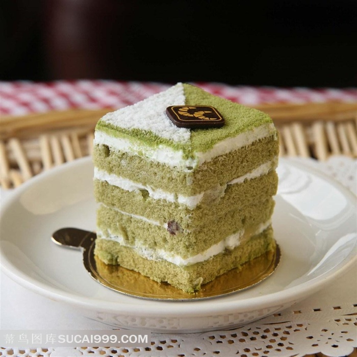美味抹茶蛋糕摄影大图