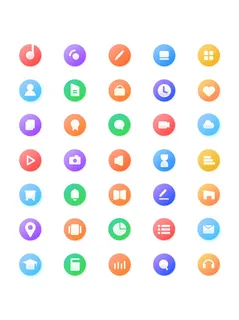 彩色icon手机线性小图标UI素材AI矢量图psd设计源文件app菜单分类