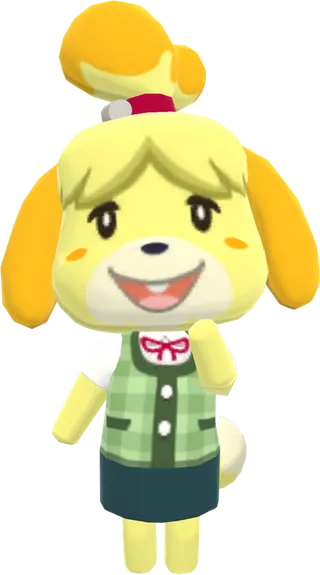 女孩小狗动森卡通简笔素材