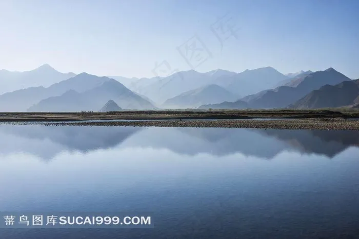 西藏绝美水墨山水美景素材