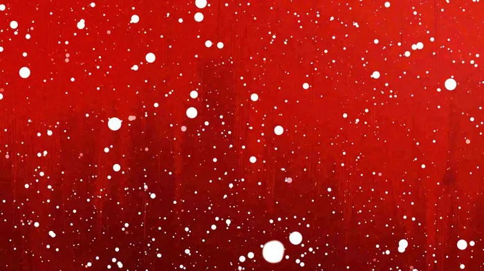 红色白点雪花背景，简约扁平(1456x816)