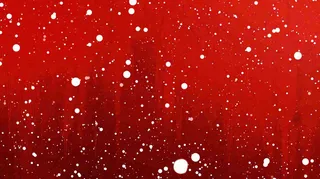 红色白点雪花背景，简约扁平