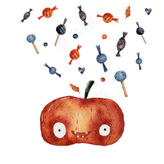 卡通万圣节节日糖果