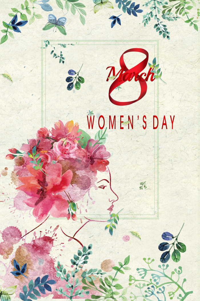 三八妇女节女神节贺卡素材