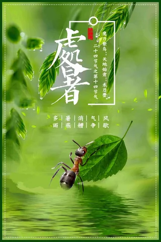 二十四节气传统中国风处暑活动创意海报