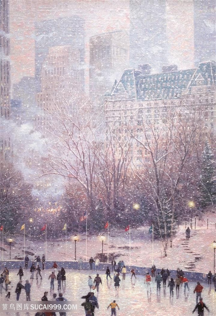 托马斯风景原版雪景艺术装饰画